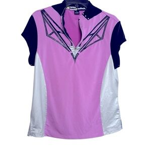 Jamie Sadock Pink and White Short Sleeve Top